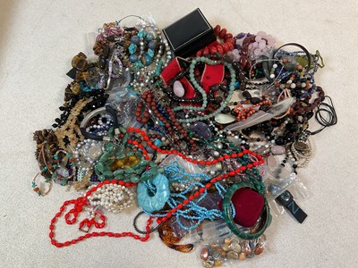 Lot 968 - A large collection of costume bead jewellery.
