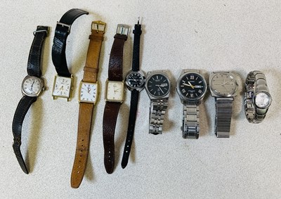 Lot 1119 - Nine wristwatches including four Seiko...