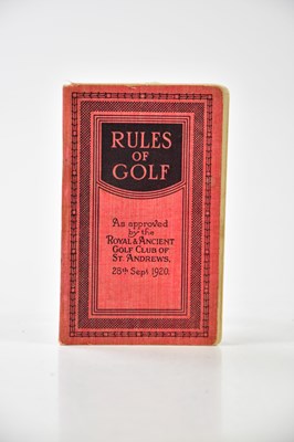 Lot 1377 - RULES OF GOLF; a small booklet as approved...