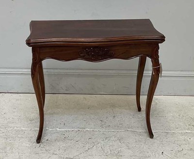 Lot 123 - A 19th century mahogany card table, height...