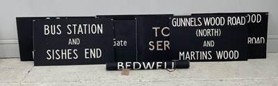 Lot 321 - Two bus blinds signs, 390 Stevenage and Aston,...