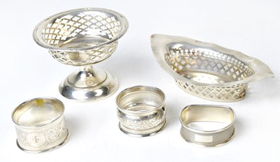 Lot 961 - A Birkes sterling silver oval dish with...