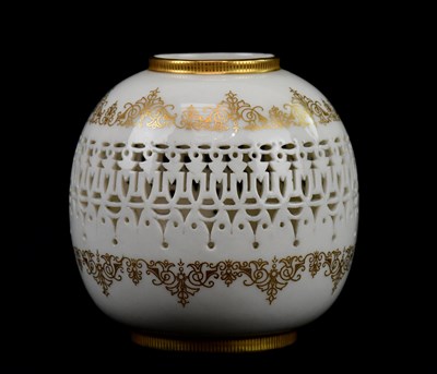 Lot 1669 - GEORGE OWEN FOR ROYAL WORCESTER; a reticulated...