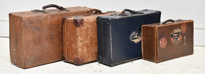 Lot 320 - A group of four vintage suitcases, two bearing...