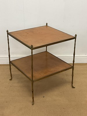 Lot 2857 - A 1960s brass faux bamboo two tier square...