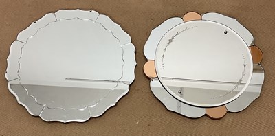 Lot 2854 - Two 1960s bevelled edged wall mirrors, larger...
