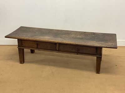Lot 2825 - A rustic oak coffee table with two single...