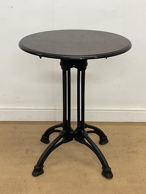 Lot 2826 - A modern cafe style table with a decorative...