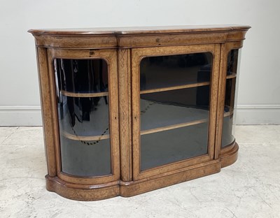 Lot 88 - A Victorian inlaid walnut credenza, with three...