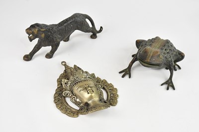 Lot 1724 - A reproduction bronze tiger and a reproduction...