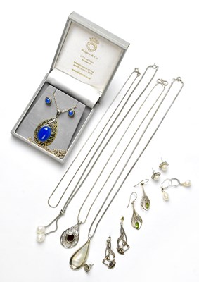 Lot 1138 - A quantity of 925 silver jewellery, to include...