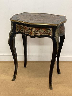 Lot 2827 - A French Boulle style ebony and brass inlaid...
