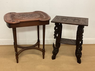 Lot 2821 - An interesting carved mahogany occasional...