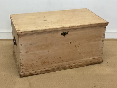 Lot 2861 - A pine blanket box with forged hinges and...