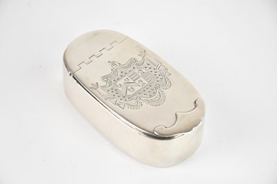 Lot 438 - A Georgian silver snuff box of oval form,...