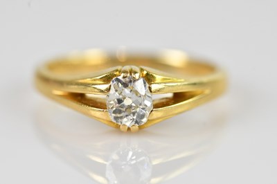 Lot 2379 - A Victorian yellow metal diamond set signet...