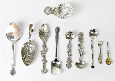 Lot 948 - Ten hallmarked silver caddy spoons, including...