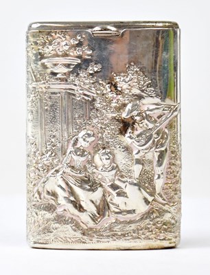Lot 971 - A Continental 800 grade silver oval sliding...