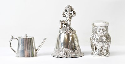 Lot 925 - Three novelty silver items, comprising a...