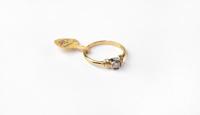 Lot 1039 - A 9ct gold solitaire diamond ring, stamped 375,...