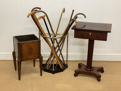 Lot 2804 - A mahogany pedestal side table with a single...