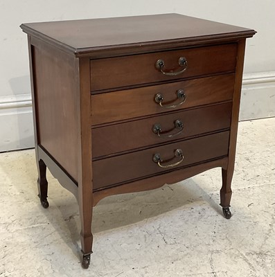 Lot 180 - An Edwardian mahogany four drawer music...