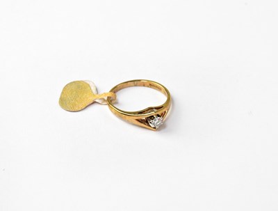 Lot 1037 - A 9ct gold solitaire diamond ring with open...