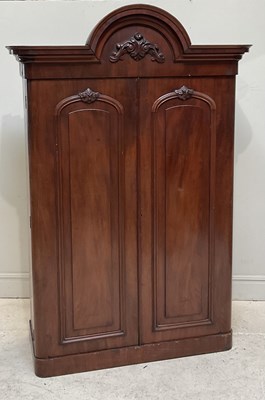 Lot 288 - A Victorian carved mahogany twin door wardrobe,...