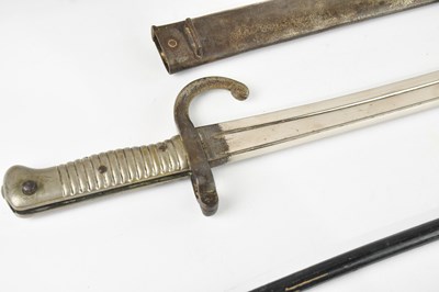 Lot 1337 - A French model 1866 Chassepot bayonet and...