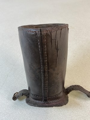 Lot 208 - An unusual late 19th century leather bottling...