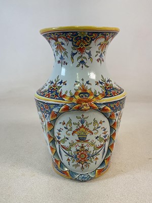 Lot 443 - A large Continental tin glazed floral...