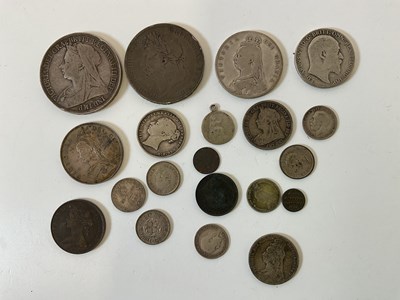 Lot 1146 - A small group of mainly silver coins including...