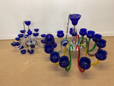 Lot 2717 - A Murano coloured glass ceiling light and a...