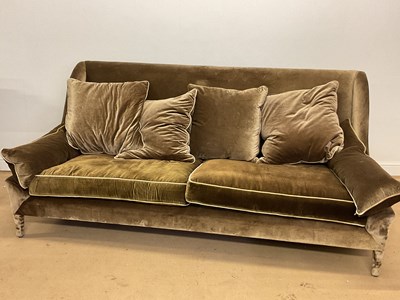 Lot 2771 - A large contemporary velvet upholstered sofa,...