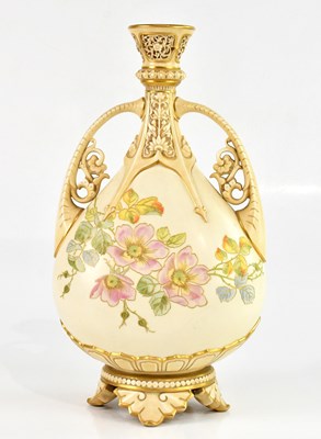Lot 1872 - ROYAL WORCESTER; a large twin handled blush...