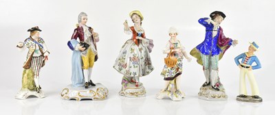 Lot 1767 - SITZENDORF; a pair of Continental hard paste...