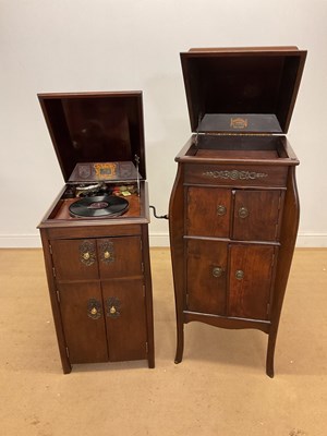 Lot 826 - HIS MASTER'S VOICE; a floor standing mahogany...