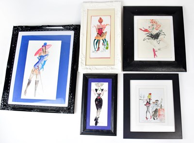 Lot 844 - FALLON; five pen and ink cartoon sketches,...