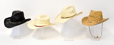 Lot 657 - Four raffia cowboy hats comprising a Harley...