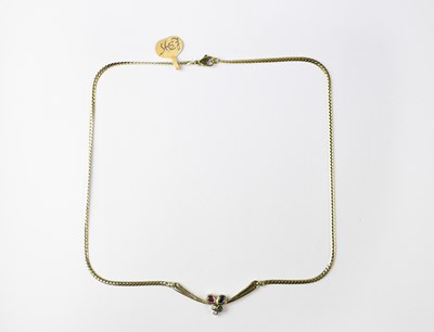 Lot 1167 - A 9ct gold pendant set with ruby, sapphire,...