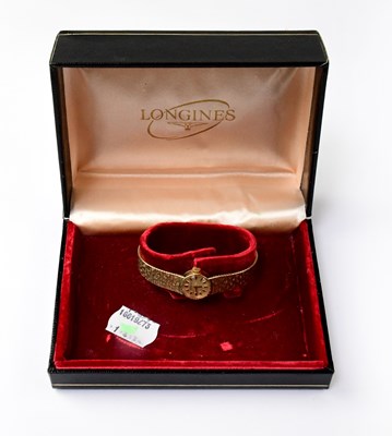 Lot 1278 - LONGINES; a 9ct gold ladies' wristwatch, the...