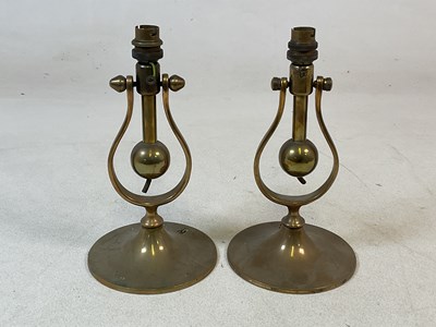 Lot 2729 - ELECTROLIER MONTREAL; a pair of brass ships...