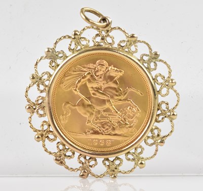 Lot 2039 - An Elizabeth II full sovereign, 1968, fitted...
