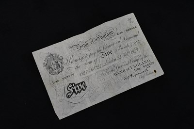 Lot 602 - BANK OF ENGLAND; a £5 note (white fiver),...