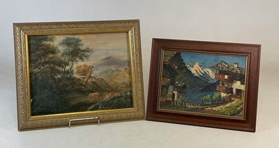 Lot 2317 - V HLOBIL; oil on canvas, Alpine scene, 29 x...