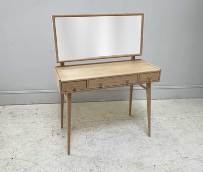 Lot 13 - ERCOL; a 'Winslow' light oak dressing table,...