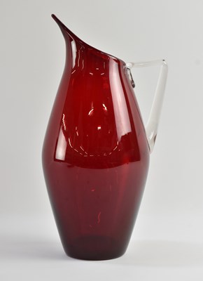 Lot 632 - WHITEFRIARS; a 1960s ruby red angular art...