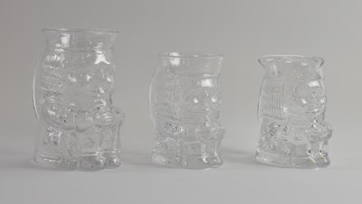 Lot 583 - WHITEFRIARS; a group of three clear art glass...