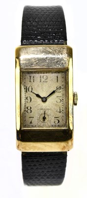 Lot 1662 - A gentleman's vintage 9ct yellow gold tank...