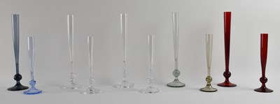 Lot 601 - WHITEFRIARS; ten mid century tall narrow vases...